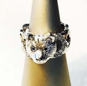 美品・箱付き】ボギー＆レオ／ドッグ リング SV925／18号 美品・箱付き