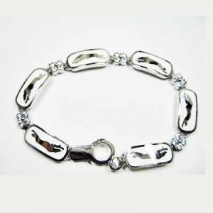 ステンレスCZ喜平ブレスレット 14mm [b284-silver-14mm