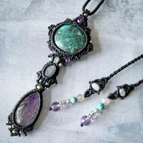 チベタンターコイズ×スターサファイア×トラピッチェアメジスト