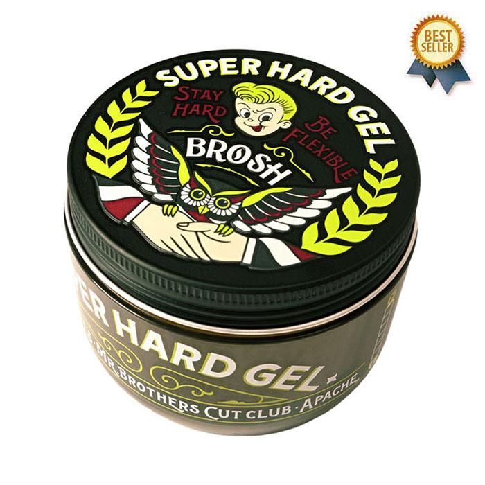 BROSH (ブロッシュ) BROSH SUPER HARD GEL 200g BROSH POMADE ブロッシュポマード ブロッシュ  スーパーハード ジェル ポマード ジェル 水性 整髪料 - O.S.S.