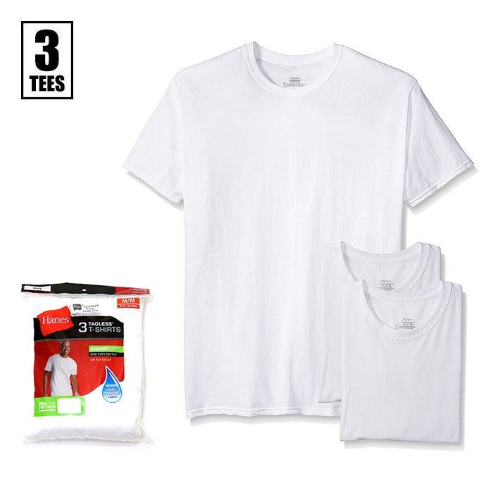 Hanes (ヘインズ) TAGLESS Crewneck T 3-Pack Tシャツ 3枚組 USA企画