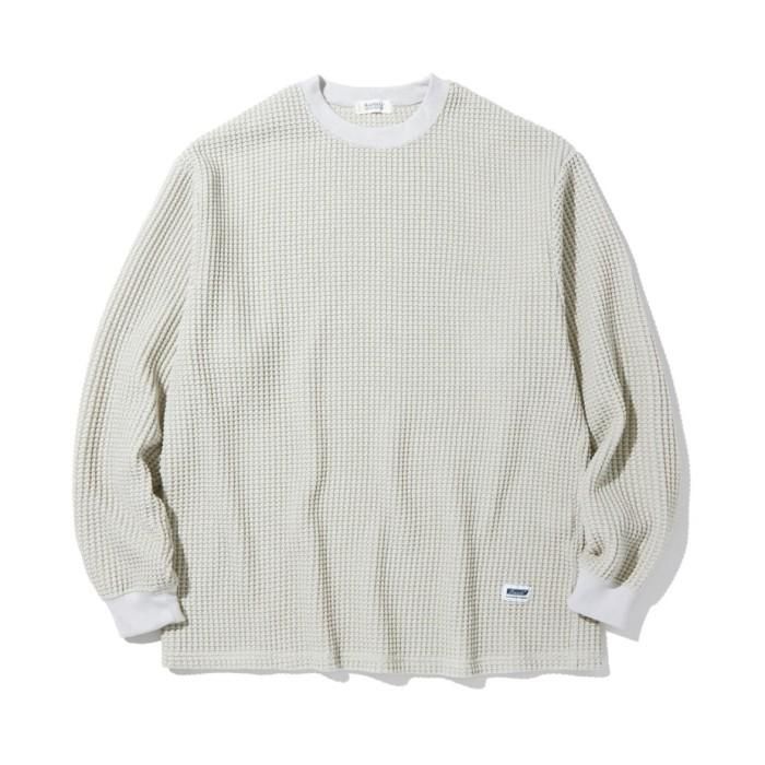 RADIALL ラディアル BIG WAFFLE CREW NECK T-SHIRT L/S OFF WHITE T 