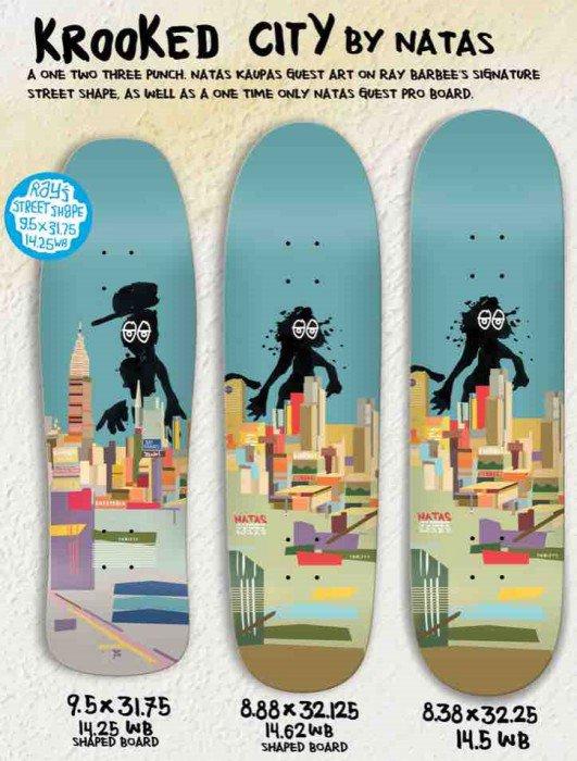 KROOKED クルキッド NATAS GUEST PRO Skateboard Deck 8.88in × 32.15