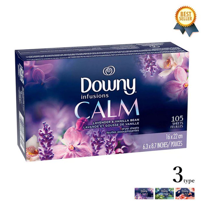 Downy ダウニー Infusions Fabric Softener Dryer Sheets 1箱/105 ...