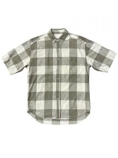 ブロックチェック S/Sシャツ ベージュ - JAMMRU WEB SHOP