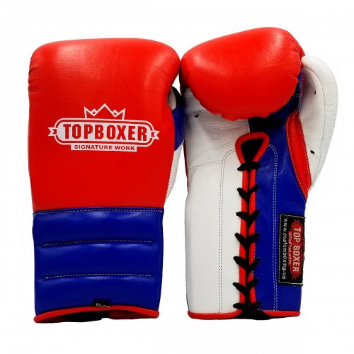 TOP BOXER［トップボクサー］ 紐式ボクシンググローブ（赤/青/白）10oz