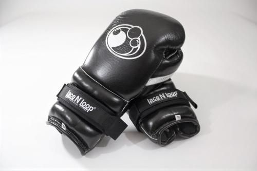 LaceNLoopレースンループ紐式グローブ用ストラップ 2個セット-黒と赤青白 LaceNLoopレースンループ紐式グローブ用ストラップ 2個セット-黒