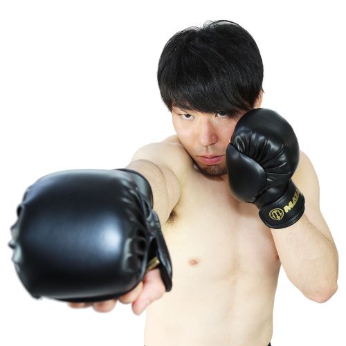 MAZA［マザ］ MMA スーパーハンマー パウンドグローブ Ver.2（黒/ゴールド） ／ Super HAMMER Pound Gloves 2  - Black/Gold