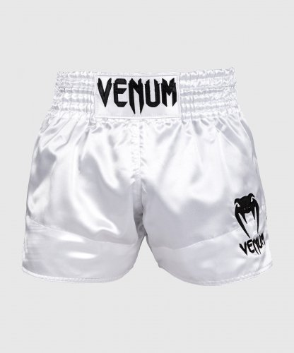 VENUM [ヴェヌム] ムエタイショーツ Classic - クラシック（白/黒） ／ Muay Thai Shorts - White/Black