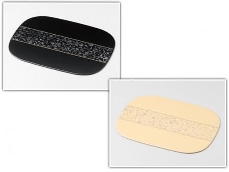 漆塗り 両面ランチョンマット 両面 長角敷膳 布貼り 根来 曙 木製 漆器