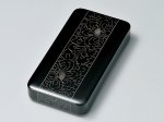 プラチナ牡丹彫 硯箱 黒