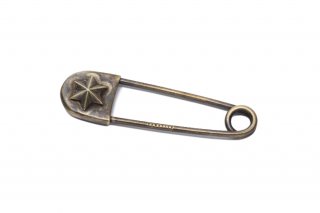 SAFETY PIN 6 STAR (S)  brass