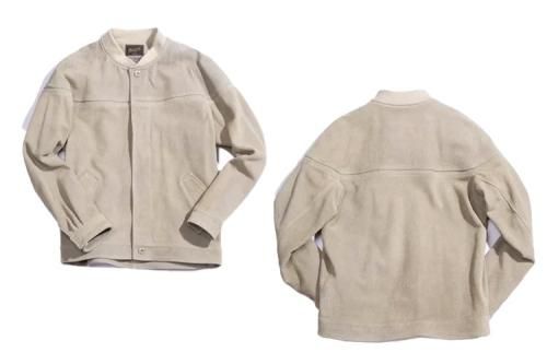 COW SUEDE DERBY JACKET -BEIGE-