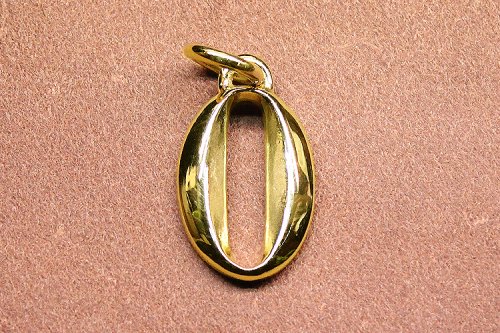 NUMBER 0 CHARM -HIGH POLISHED BRASS-