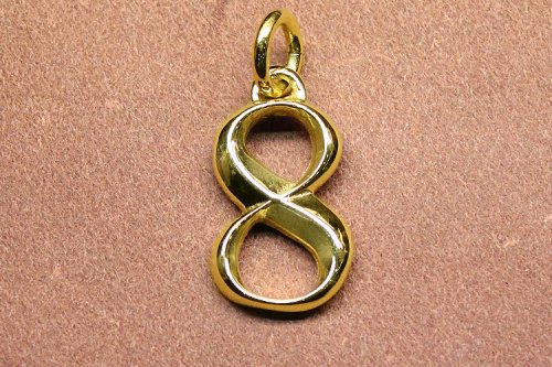 NUMBER 8 CHARM -HIGH POLISHED BRASS-
