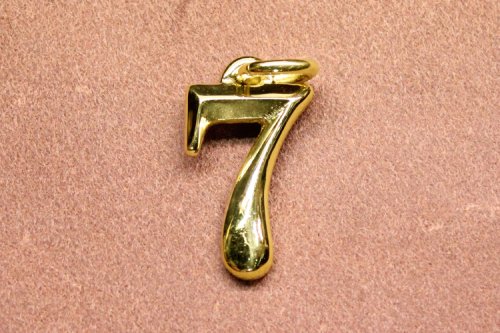 NUMBER 7 CHARM -HIGH POLISHED BRASS-
