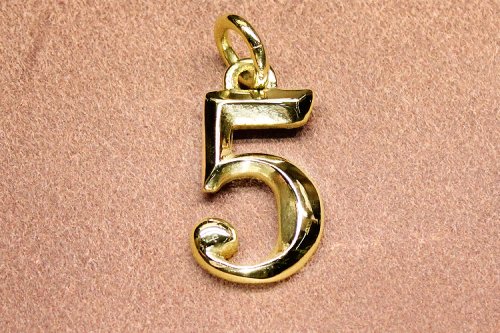 NUMBER 5 CHARM -HIGH POLISHED BRASS-
