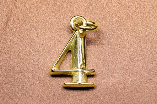 NUMBER 4 CHARM -HIGH POLISHED BRASS-