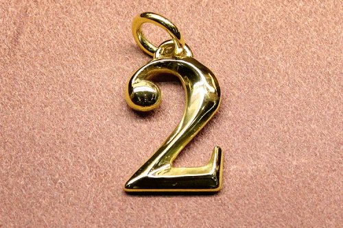 NUMBER 2 CHARM -HIGH POLISHED BRASS-
