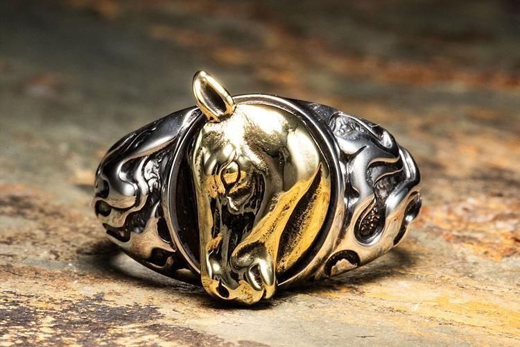 PST THICK RING HORSE -BRASS-