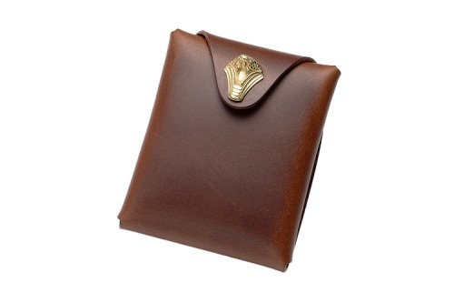 <img class='new_mark_img1' src='https://img.shop-pro.jp/img/new/icons1.gif' style='border:none;display:inline;margin:0px;padding:0px;width:auto;' />SNAKE HEAD FRONT BRASS BUTTON TRIFOLD LEATHER WALLET -BROWN-