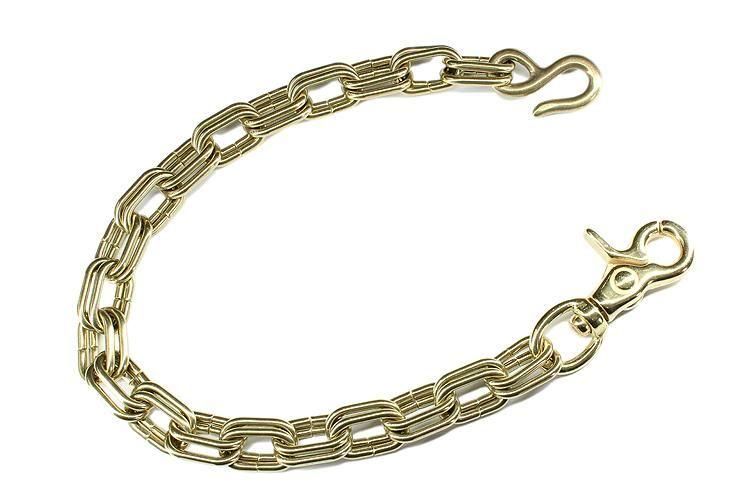 BRASS WALLET CHAIN BRASS FINISH -OVAL-