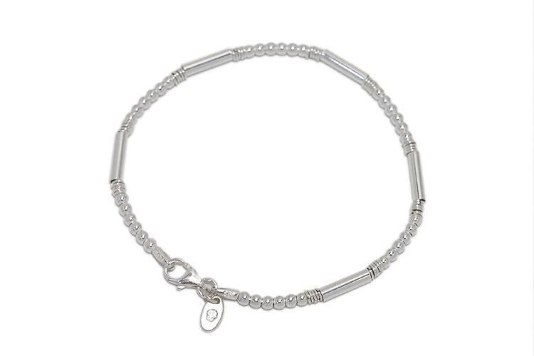 BALL&PIPE CHAIN SILVER BRACELET -SHORT-