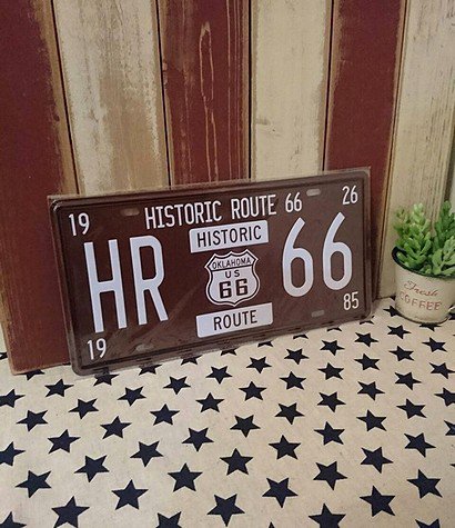 ナンバープレート TIN メタルプレート製 ＜HISTORIC ROUTE66＞ - カントリー家具 カントリー雑貨 オーダー家具  大阪｜ラズベリーハウス