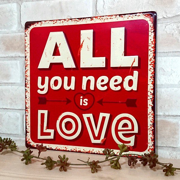 サインプレート All you need is LOVE TIN/アイアン製 ZSP-35