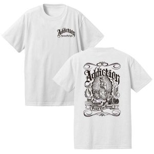Addiction kustom the life /  Guadalupe Teeシャツ (WH)　フロントロゴ＆バックマリアプリントTシャツ 
