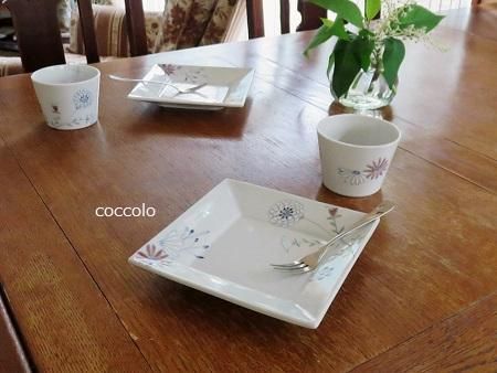 六角皿 2枚 色絵付 ザクロ セミ 染付 変形皿 蔵出し初荷 極美