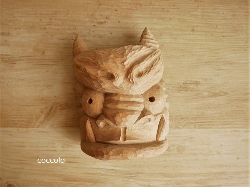鬼 お面 面 木彫り 飾り「暮らしの古民具・器こっころ」