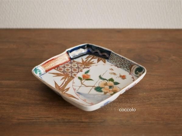 印判皿　弁慶　牛若丸　染付　八画皿　珍品 　ア12 アンティークサムズコレクション 染付印判大皿 イゲ皿 宝尽し 山水図