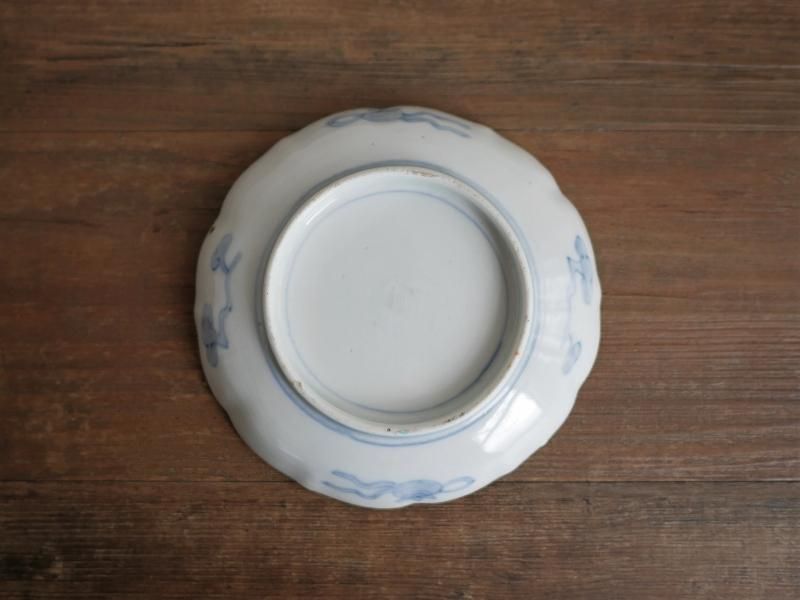 アンティーク陶器忠山器、器染付 アンティーク器 印判皿 染付皿 和食器通販「暮らしの古民具・器こっころ」