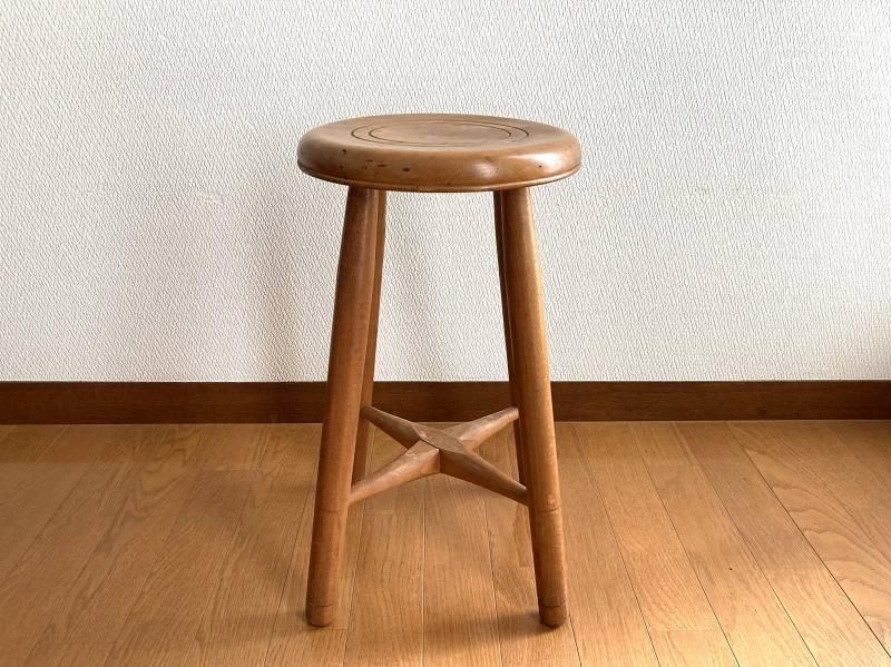 昭和レトロ 木製スツール アンティーク椅子 「暮らしの古民具