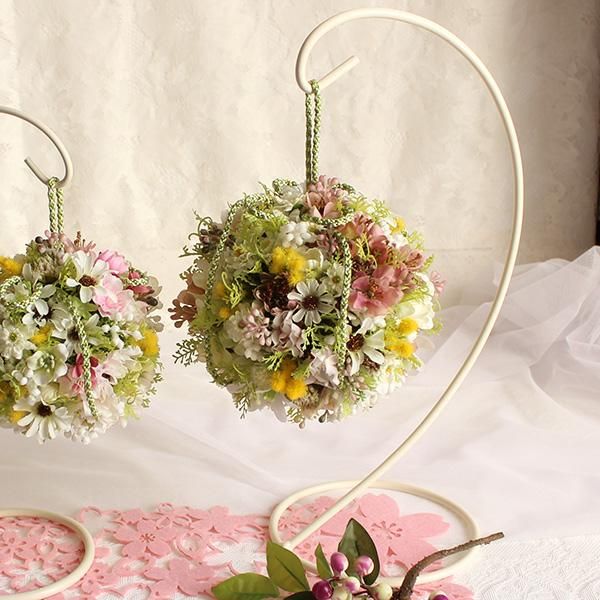結婚式 竹ボール 竹細工 造花 アーティフィシャルフラワー