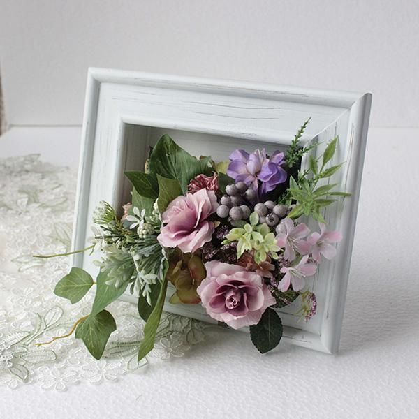 フレームスタンド・シャビーパープル-アーティフィシャルフラワー