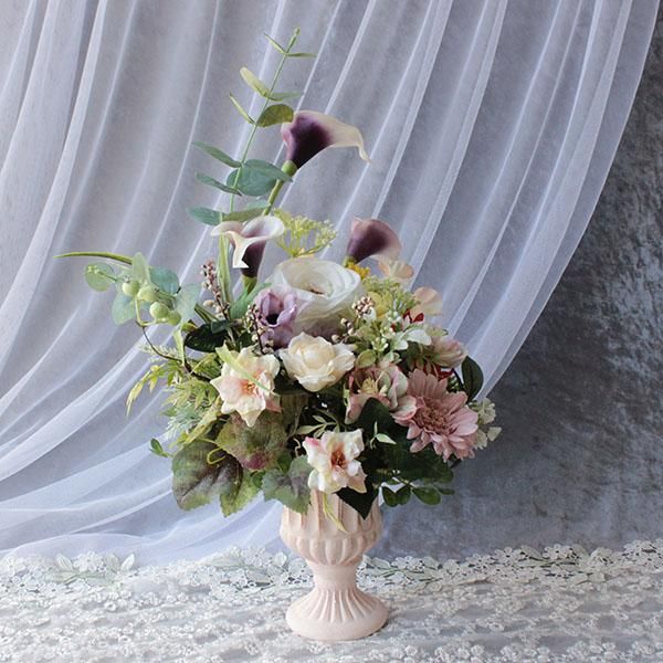 カラーのアレンジメント◇ピンクポット:アーティフィシャルフラワー