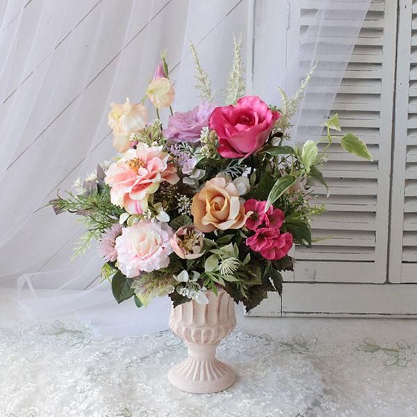 かろやかピンクのアレンジメント◇A:アーティフィシャルフラワー