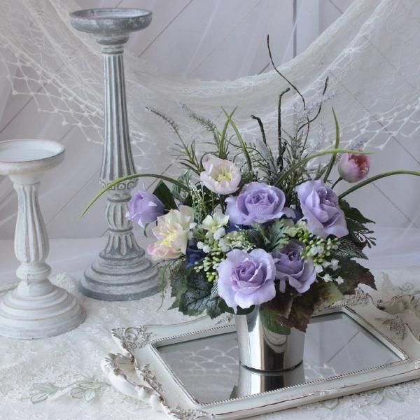 アレンジメント・パープルローズ・メタリック-アーティ