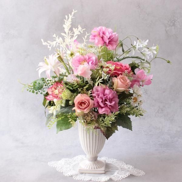 ピンク　モコモコ　 ゴージャス　ウィンター　造花　アレンジメント 186327886_o2.jpg?