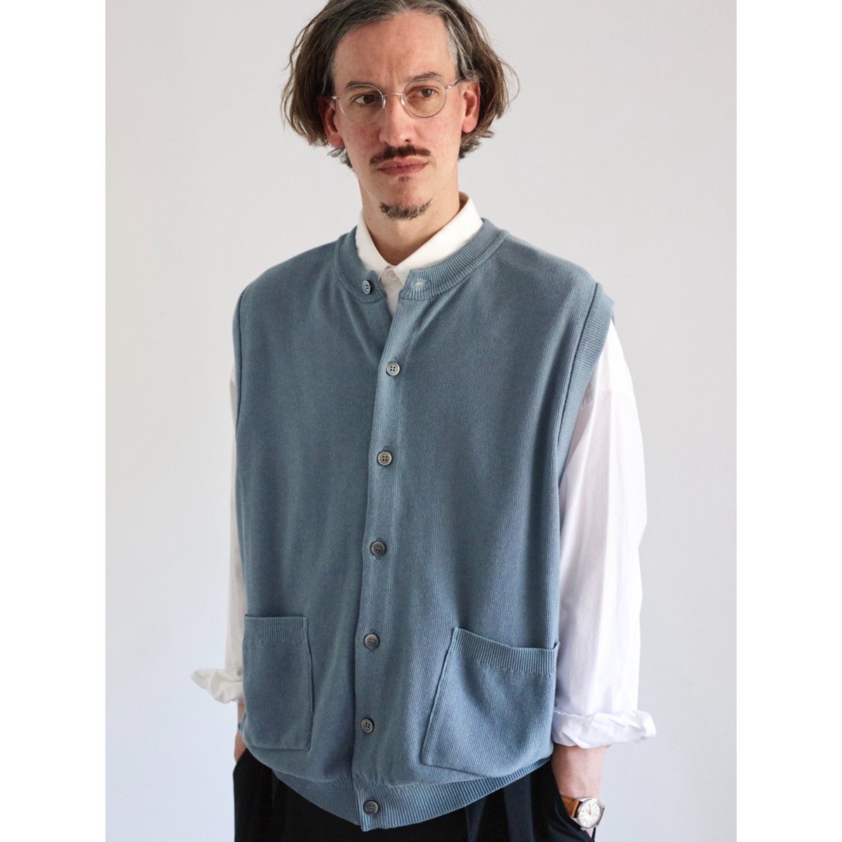 YASHIKI | Kusamoe Vest (Pale Blue) - FFC.