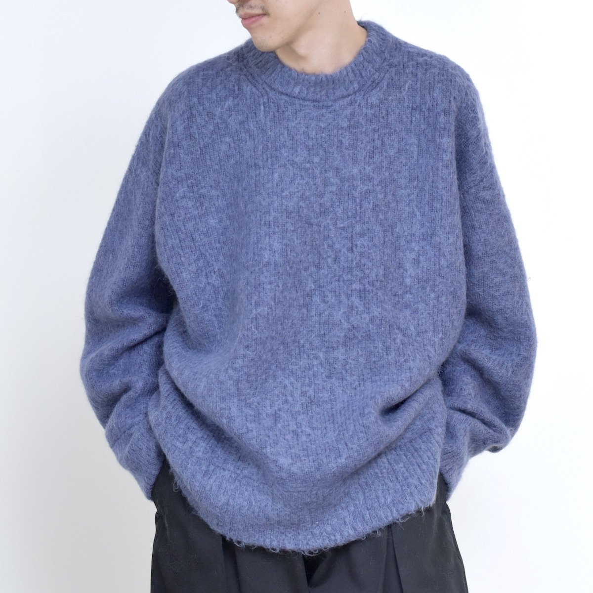 stein | Kid Mohair Knit LS (Blue Gray) - FFC.