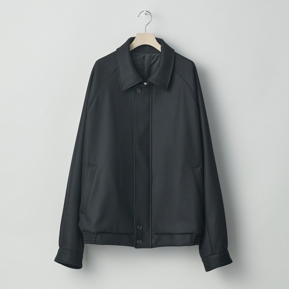 stein | Oversized Melton Harrington Zip Jacket (Black) - FFC.