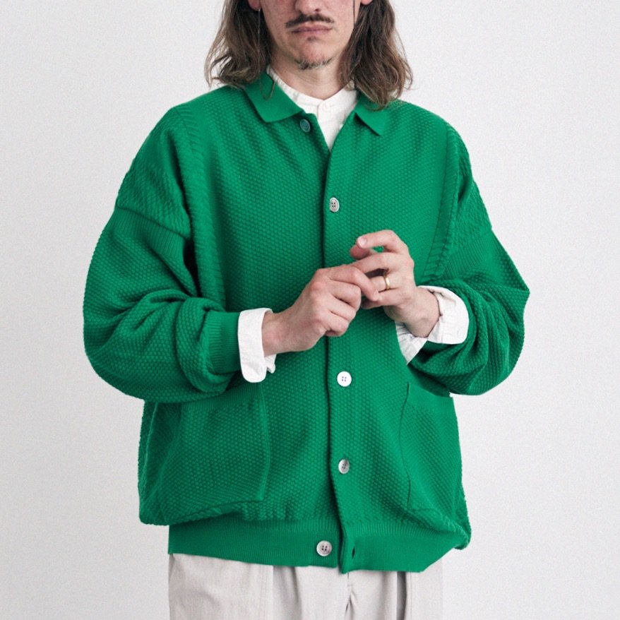 YASHIKI | Nanohana Collar Cardigan (Green) - FFC.