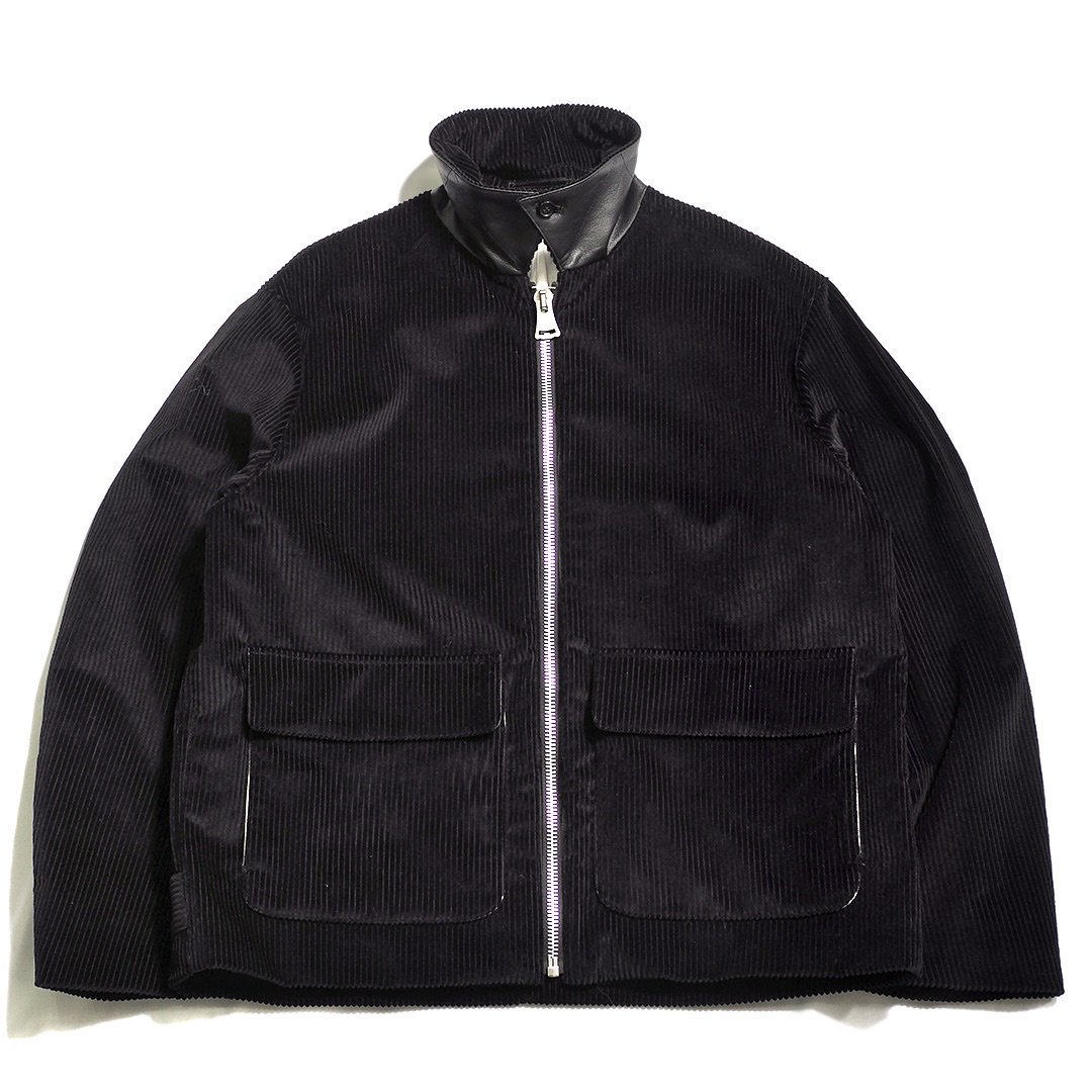 INTÉRIM | Wide Cotton Corduroy Sports Jacket (Black) - FFC.