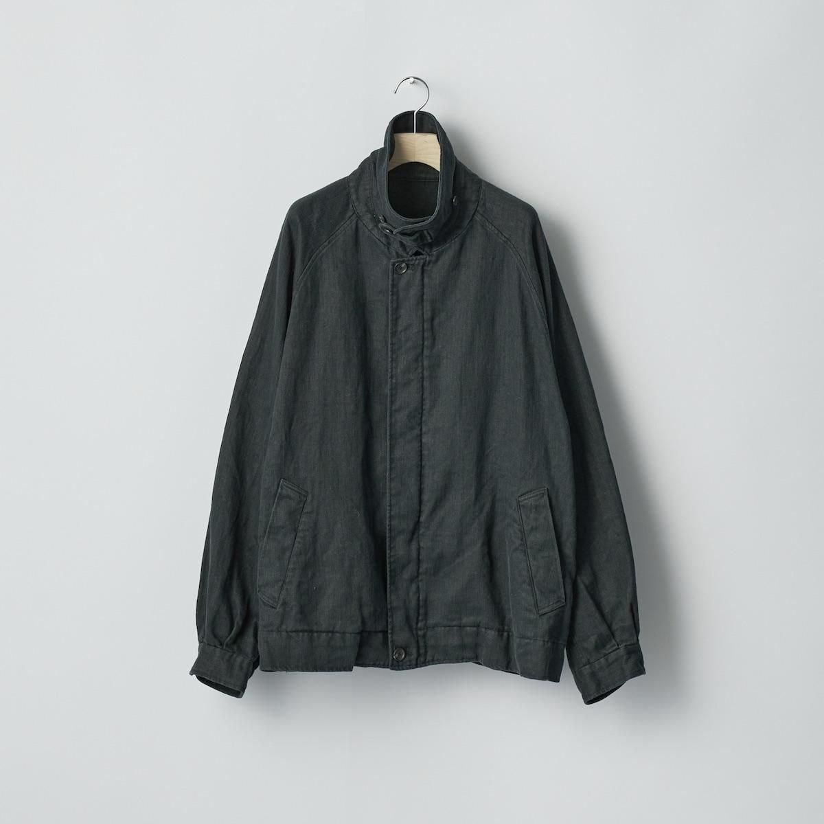 ☆Suelyn☆ ssstein | Heavy Linen Herringbone Zip Jacket (Black) - FFC.