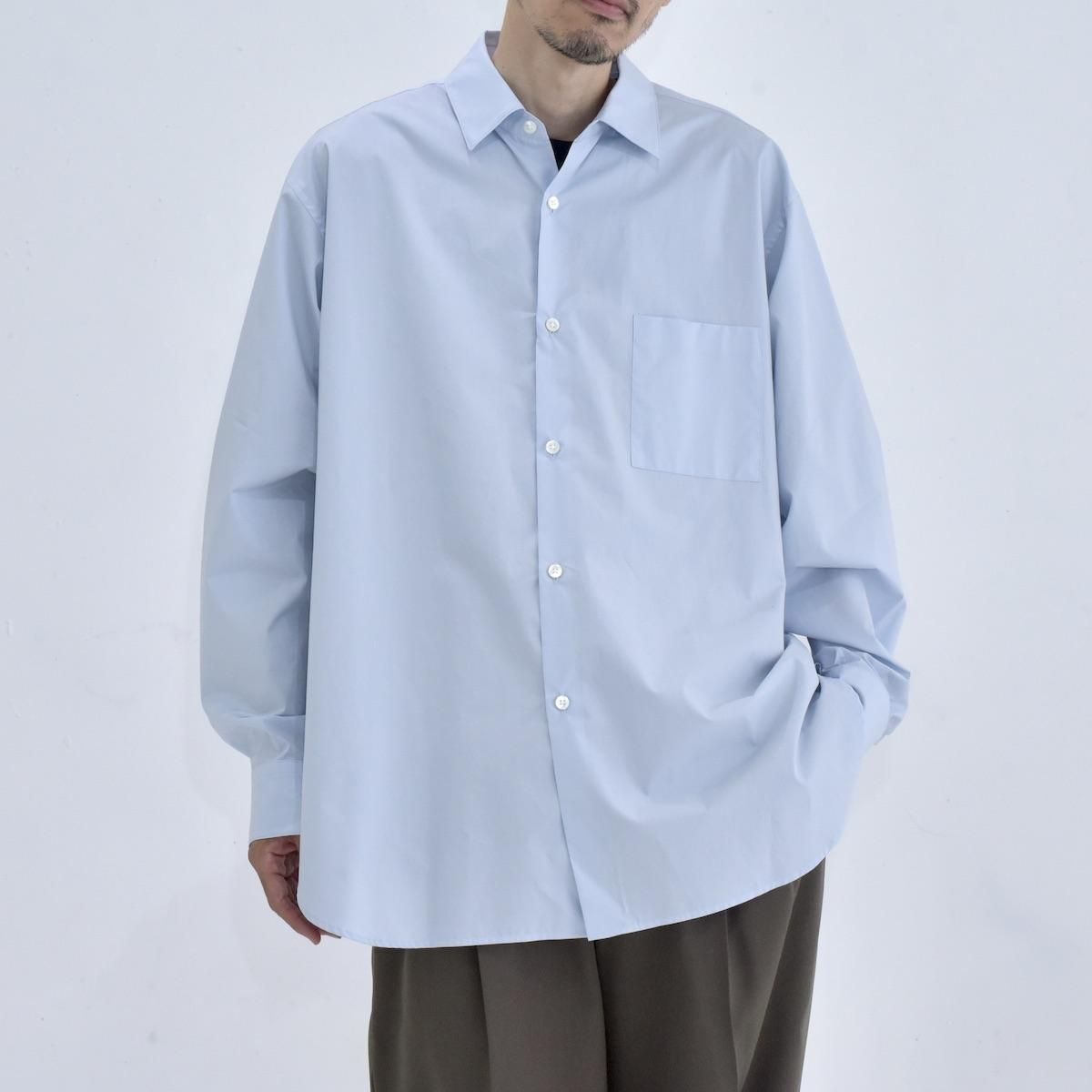 ssstein | Suvin Cotton Oversized Down Pat Shirt (Off Blue) - FFC.