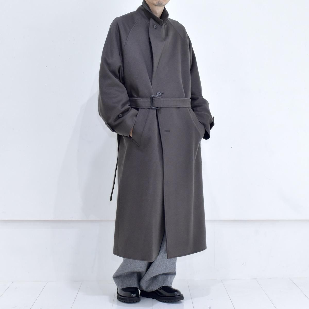 ssstein | Oversized Peak Lapel Coat (Grey Khaki) - FFC.