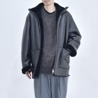 ssstein | Cut-Off Mouton Jacket (Gray Khaki) - FFC.